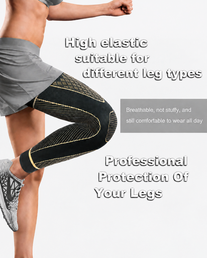Anti-Slip Knee Pads Copper Fiber Compression Sports Leg Warmers