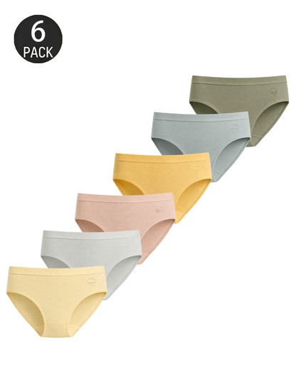 6-Pack Pure Cotton Antibacterial Skin-Friendly Macaron Panties
