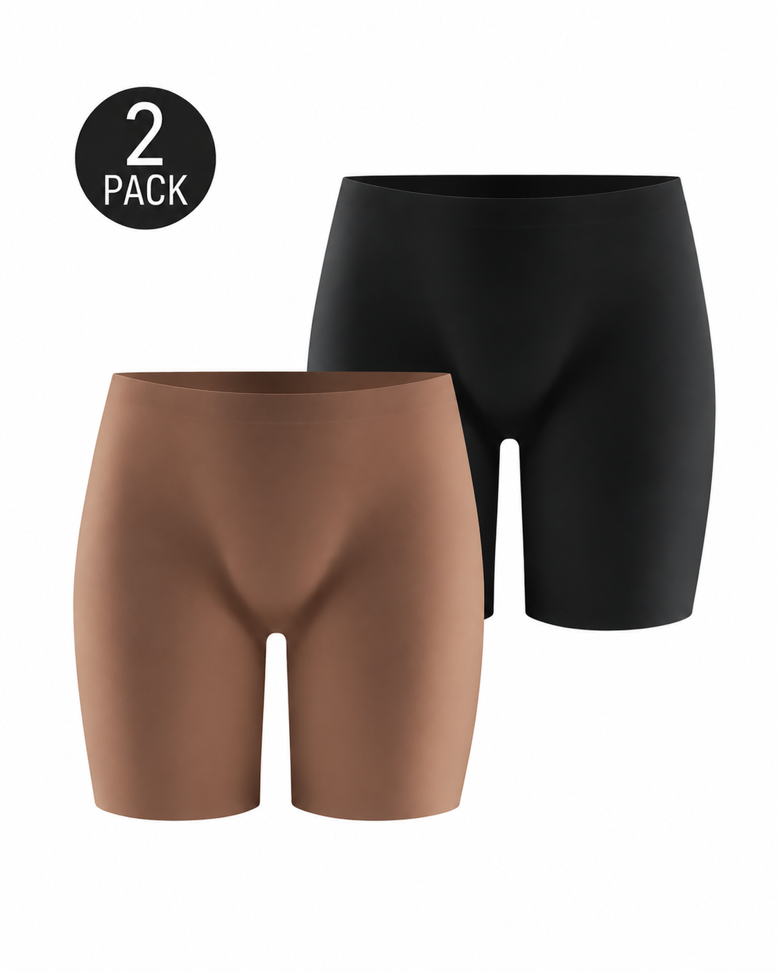 2-Pack High Waist Seamless Tummy Control Butt Lifter Shaping Shorts