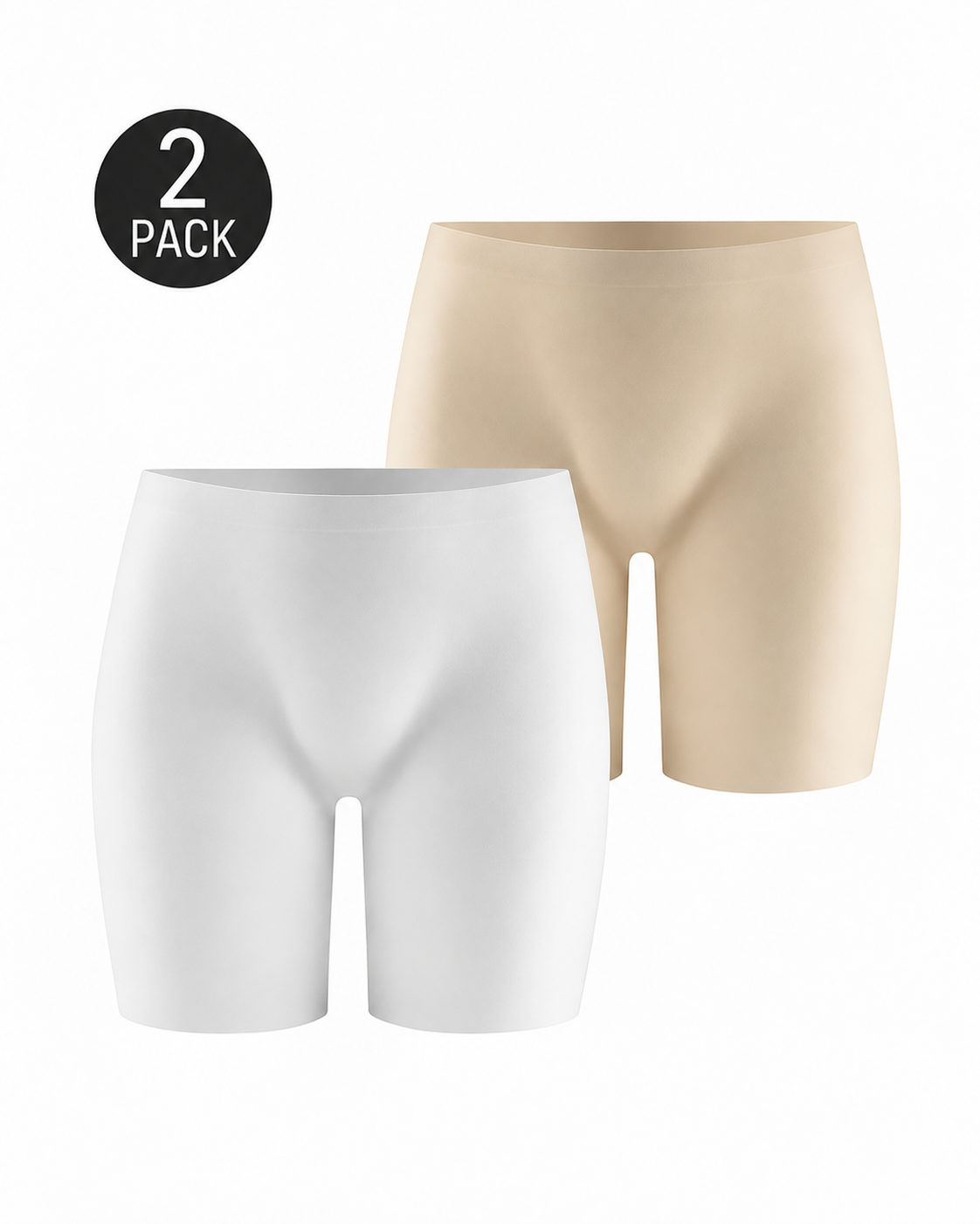 2-Pack High Waist Seamless Tummy Control Butt Lifter Shaping Shorts