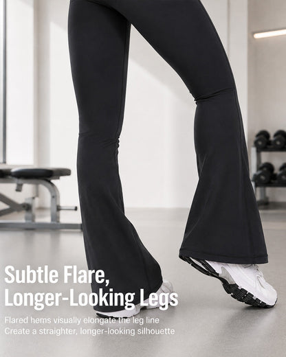High Waist Tummy Control Hip Lift Flared Yoga Pants with Pockets