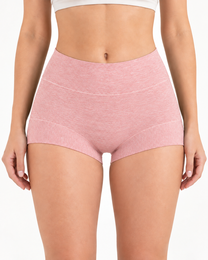 3-Pack Pure Cotton High Waist Tummy Control Antibacterial Elastic Boxer Briefs