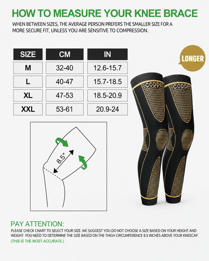 Anti-Slip Knee Pads Copper Fiber Compression Sports Leg Warmers
