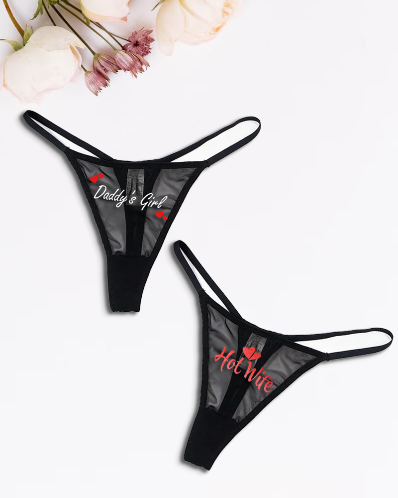 Low Rise T-back Mesh Panties