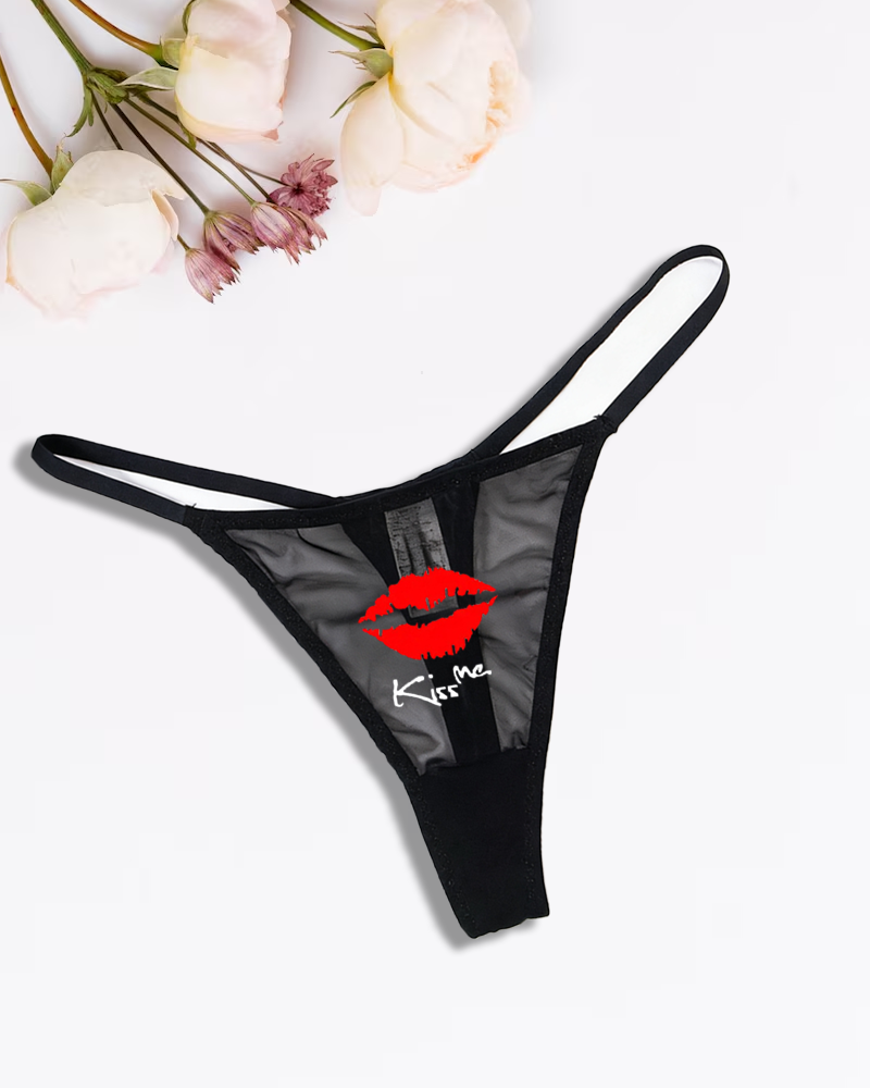 Low Rise T-back Mesh Panties