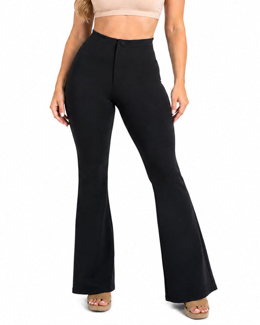 High Waist Tummy Control Elastic Flared Shaping Pants