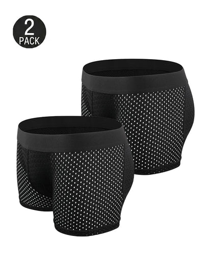 2-Pack Men's Breathable Mesh with Removable Pads for Buttock Shaping Panties