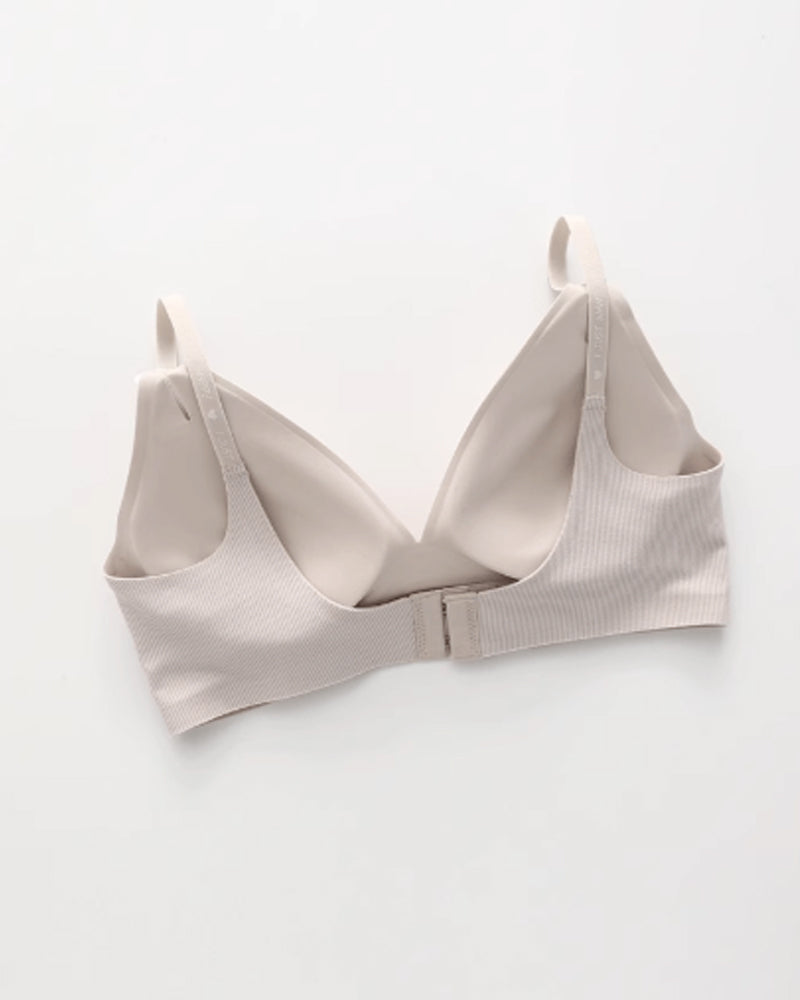 Deep V Seamless Letter Thin Straps Wire-Free Comfort Bra