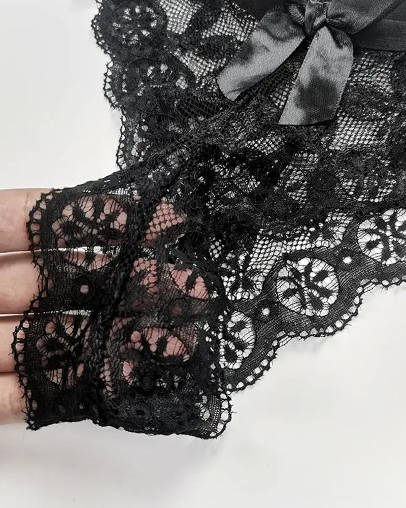 Sexy Lace Bow Low-rise Thong