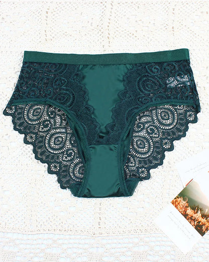 Women's High-waisted Floral Lace Breathable Comfortable Panties