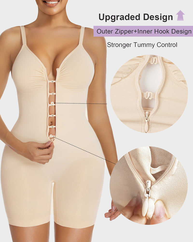 Tummy Control Zipper Bodysuit Shapewear