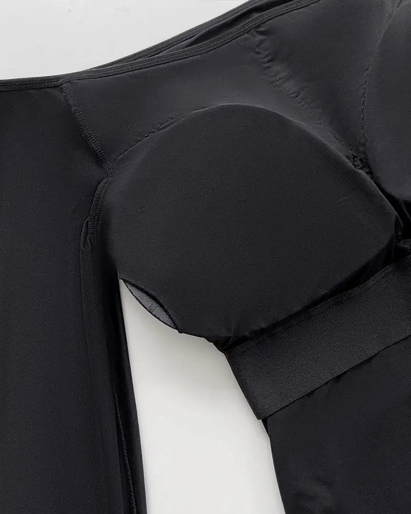 Sexy Long Sleeve Slim Fit Off Shoulder Bodysuit with Built-In Bra
