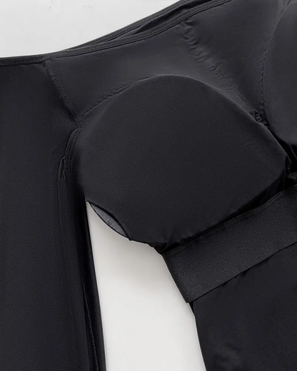 Sexy Long Sleeve Slim Fit Off Shoulder Bodysuit with Built-In Bra