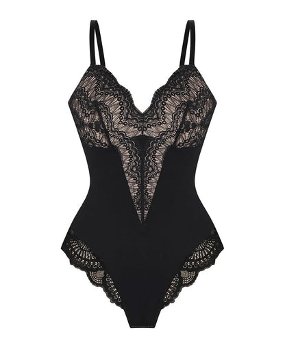 Women's Lace V Neck Tummy Control Bodysuit