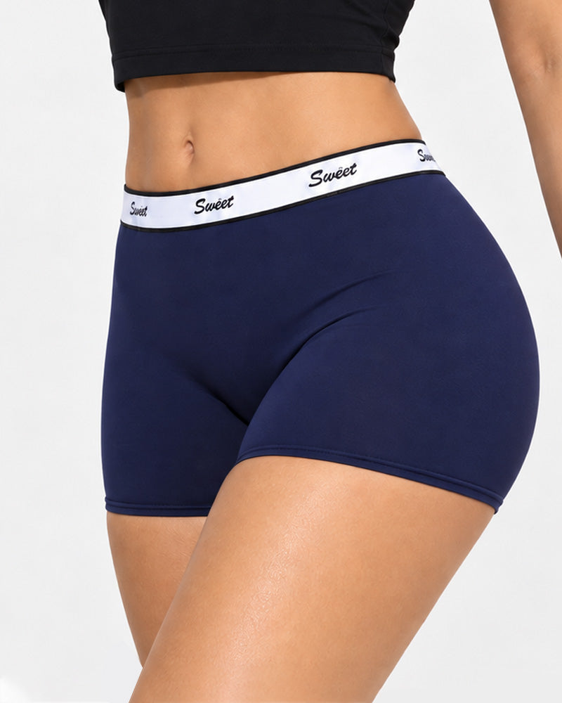 5-Pack Cotton Seamless Colorblock Letter Waistband Boxer Briefs