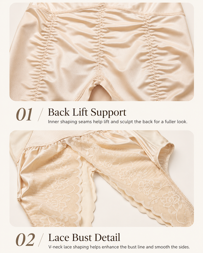 Lace Tummy Control Rear-Release Full Body Shapewear