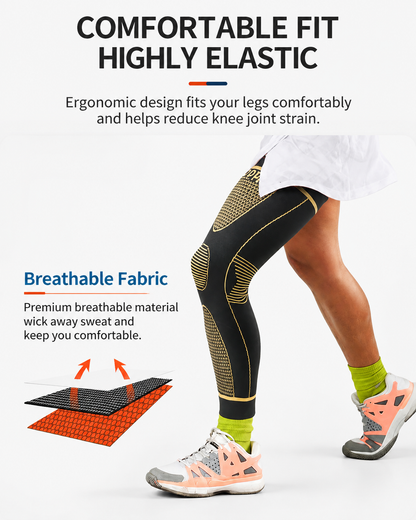 Anti-Slip Knee Pads Copper Fiber Compression Sports Leg Warmers