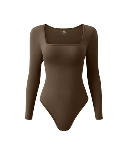 Square Neck Long Sleeve Bodysuits