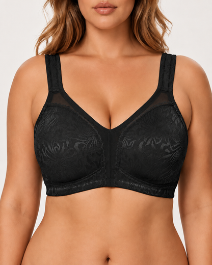 Plus Size Comfortable Full Cup Wire-Free Lace Bra