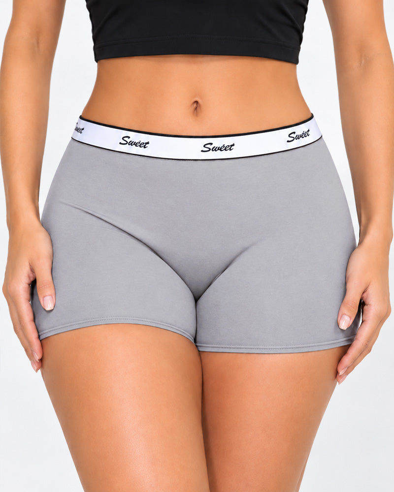 5-Pack Cotton Seamless Colorblock Letter Waistband Boxer Briefs