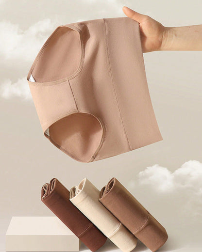 Women's Cotton Skin-Friendly Breathable Slim High Waist Elastic Solid Color Underwear