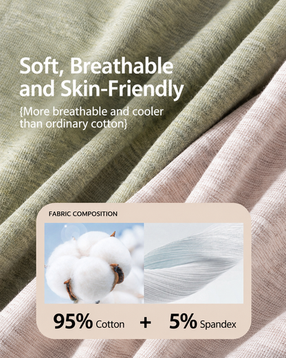 3-Pack Pure Cotton High Waist Tummy Control Antibacterial Elastic Boxer Briefs