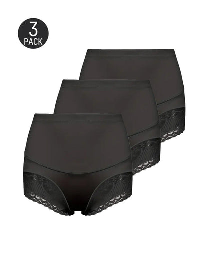 Women's High Waist Lace Thin Tummy Control Seamless Body Shaping Panties