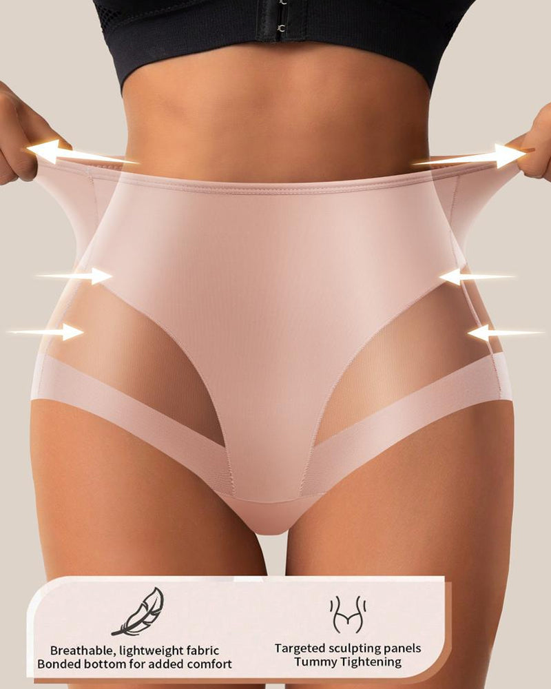 Sexy Stretchy Mesh Patchwork Tummy Control Butt Lifting Panties