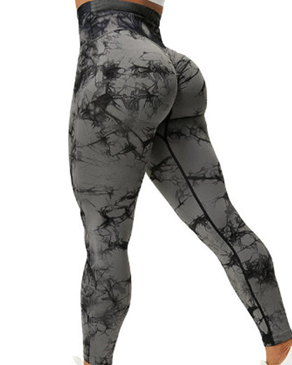Seamless Tie-dye High-waisted Slimming Butt-lifting Tight-fitting Yoga Pants