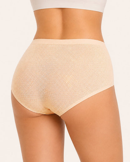 3-Pack Plus Size Mesh Ice Silk Breathable Seamless Panties