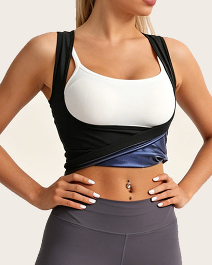 Women's Sleeveless Sweat-inducing Tummy-slimming Shaping Sports Vest