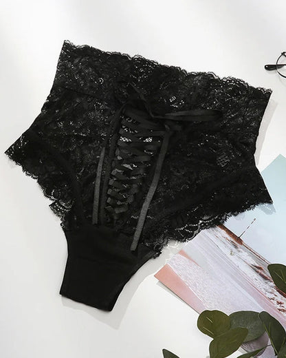 Sexy Lace High-waisted Tie-up Bodycon Panties