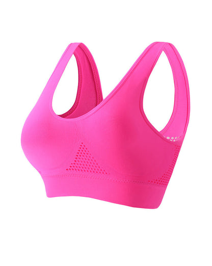 Casual Seamless Elastic Band Removable Pads Integrated Sports Bra