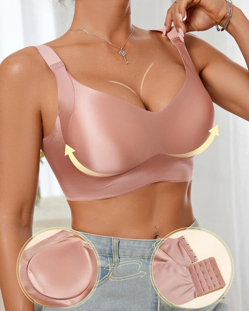 Women's Solid Color Adjustable Wire-Free Seamless Push-Up Breathable Bra