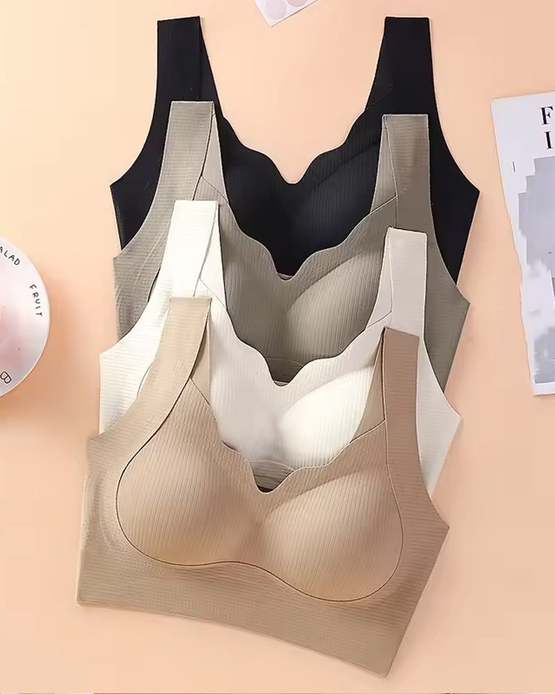 Women's V Neck Seamless Wire-free Comfortable Breathable Vest Bra