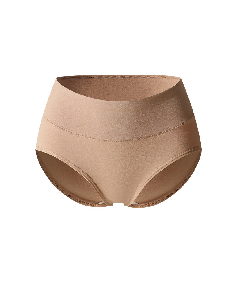 Women's Cotton Skin-Friendly Breathable Slim High Waist Elastic Solid Color Underwear